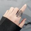 Geometric Glossy Concave Convex Shaped Ring Female Niche Design Personality High Sense Finger Ring Ins Cold Temperament Opening Index Finger Ring
