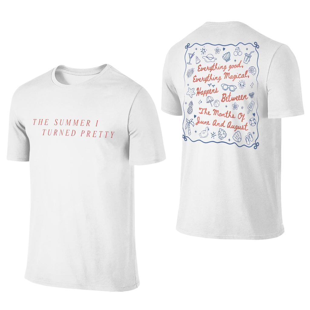 Summer I Turned Pretty Cousins Beach T-Shirt Round Collar Pure Cotton T Shirt Short Sleeve Tees 2-sided Plus Size Clothing