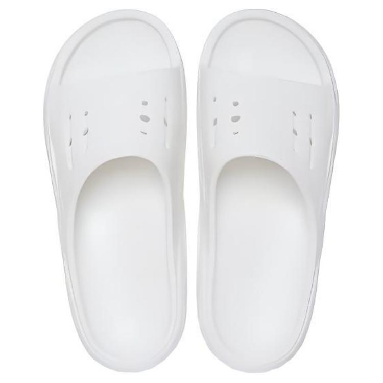 Crocs Round Toe Soft Bottom Breathable Slide Sandals Unisex Footwear White 209416-100