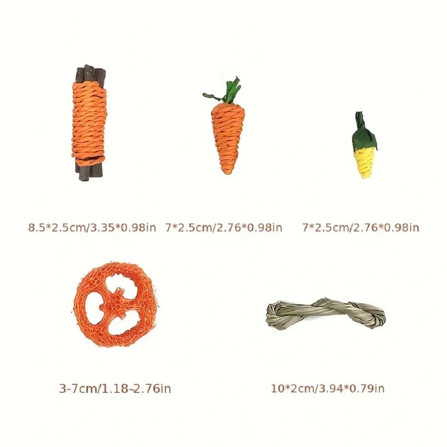 Engaging Dental Chew Toys for Rabbits, Guinea Pigs, and Cats - Fun & Healthy Snack Set