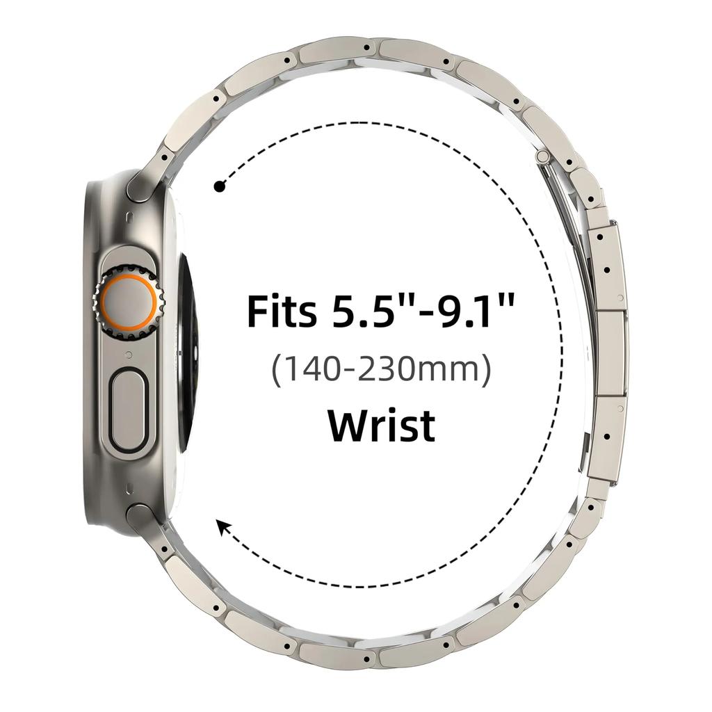 Титановый металлический ремешок для Apple Watch Band Ultra 3 49 мм 46 мм 45 мм 44 мм 42 мм Роскошный мужской браслет iWatch Series 11 10 9 8 7 6 SE 5 4 41 мм 40 мм 38 мм