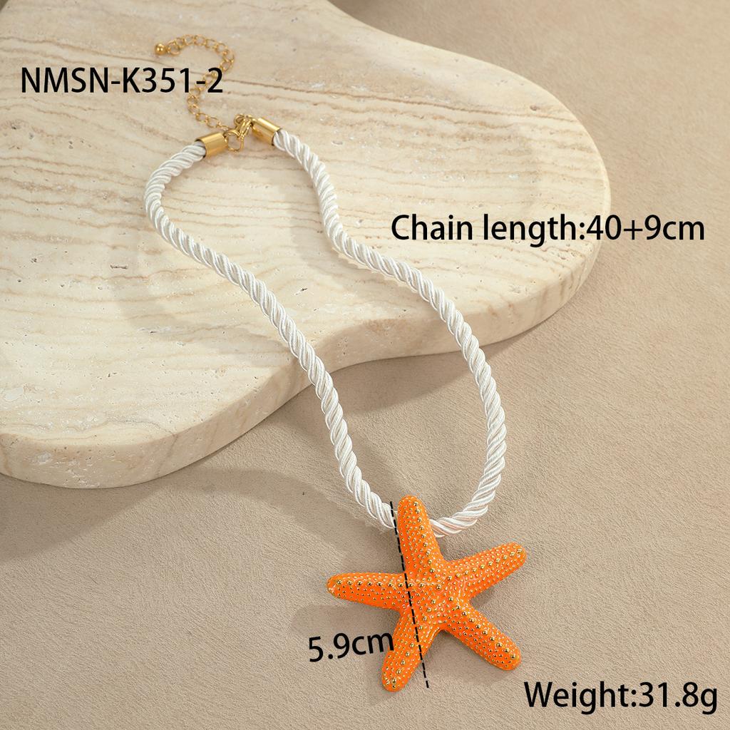 GEMCHIC Women's Exaggerated Colorful Starfish Necklace Fashion Vacation Beach Jewelry