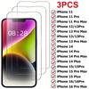 3PCS Full Cover Tempered Glass For iPhone 11 12 13 14 15 16 Pro Max 13 Mini Screen Protector For iPhone 14 15 16 Plus Glass Film
