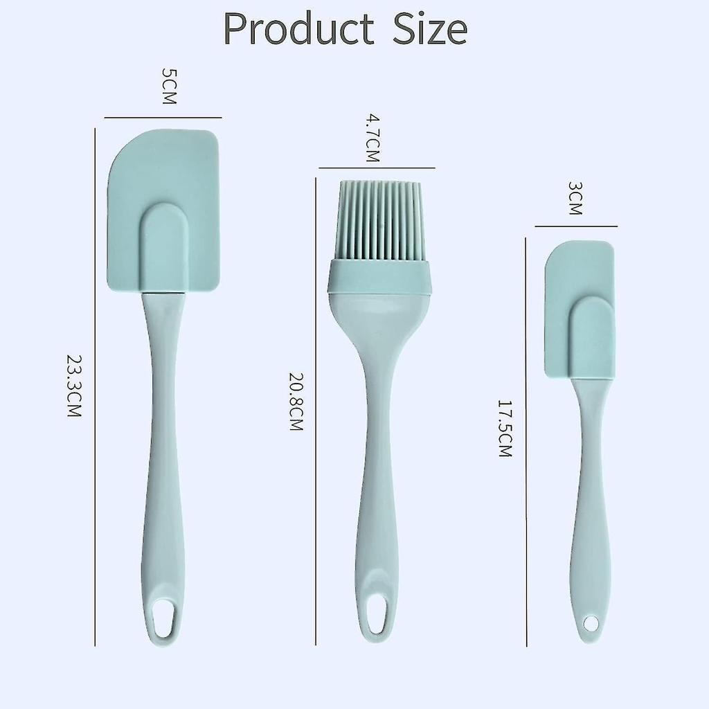 3pcs Kitchen Spatula Pastry Brushes and Heat Resistant Silicone Spatula - Silicone Utensils Set of 3
