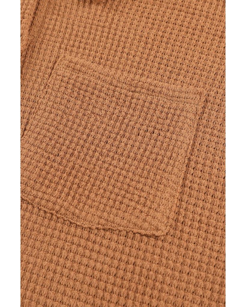 Azura Exchange Повседневная рубашка с вафельным узором на пуговицах