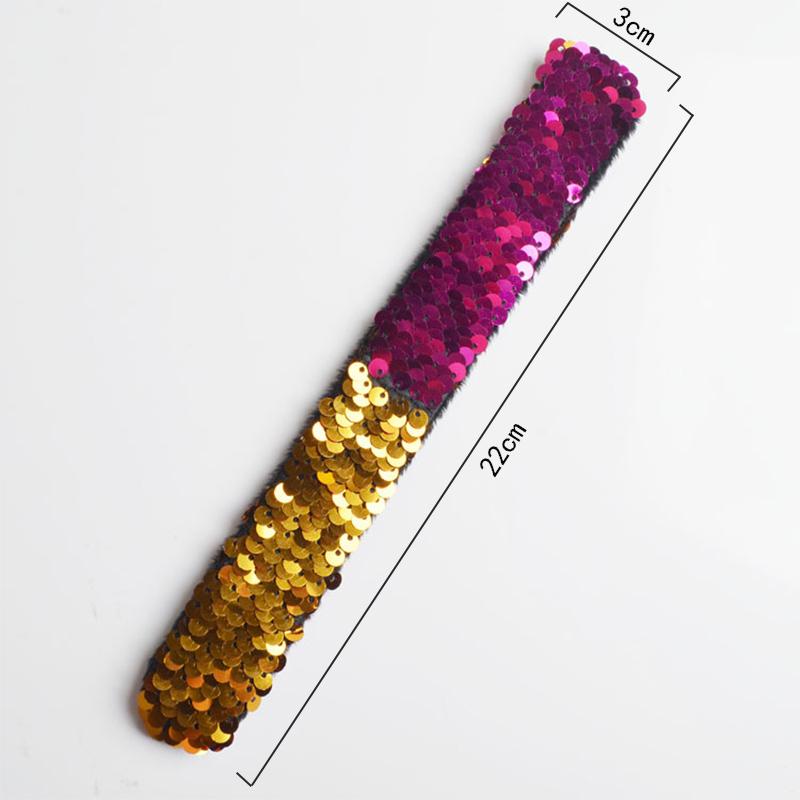 Рождественские украшения с блестками для детей, двойные цвета, ювелирные изделия, браслет с русалкой, фестивальный подарок, хлопковое кольцо, 1 шт.