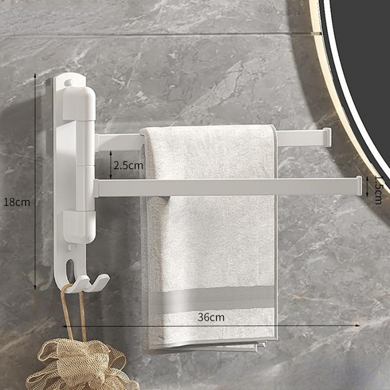 Вращающаяся вешалка для полотенец в ванной комнате, 36 см, 2/3/4 шт., бесплатная перфорация, многобарная сушилка, алюминиевый вешалка для полотенец, вешалка для ванной комнаты, вешалка для общежития, кухонная вешалка для полотенец