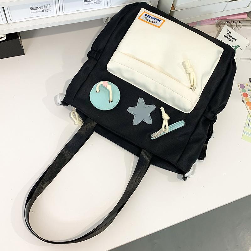 Tutorial Bag Tutorial Bag Carrying Book Bag Girls and Children Primary School Students Contrasted Color Handbag One Shoulder Crossbody Bag