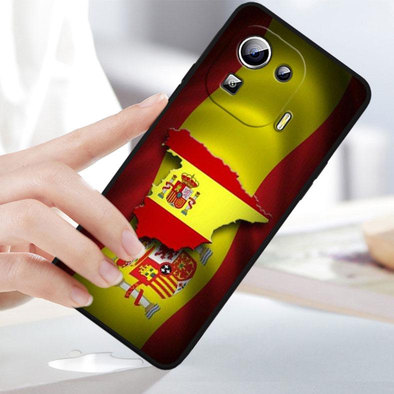 Spain Spanish Red Flag Cover For Xiaomi Mi 13 Pro Lite 12X 12 11 11T 11i 10T 10 Pro Lite Ultra 5G Black Phone Case