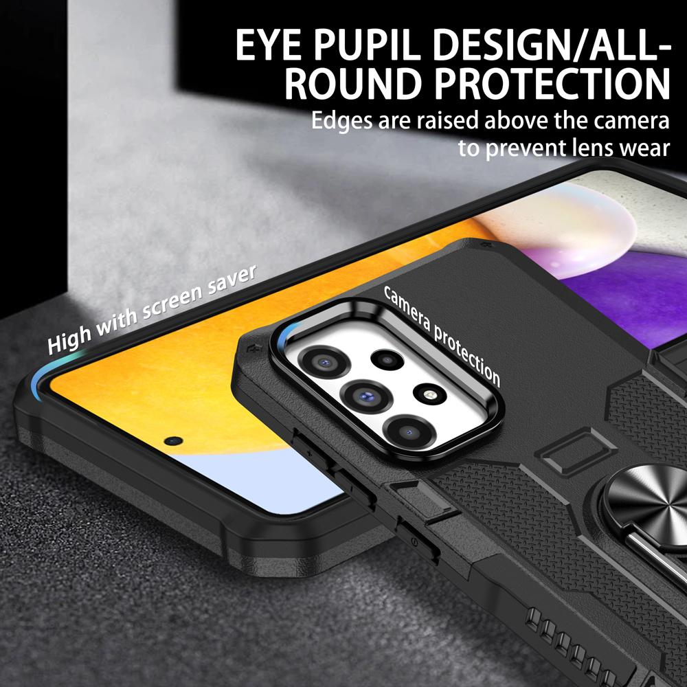 Shockproof Armor Case for Samsung A73 A53 A33 5G A23 A13 Ring Stand Phone Back Cover for Galaxy A04S A52S 5G A72 A32 4G