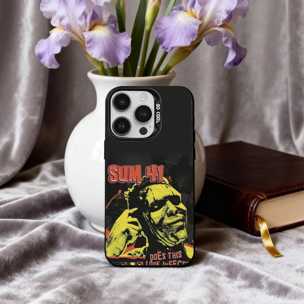 Жесткий рок S-Sum 41 Чехол для телефона с изображением группы Для iPhone17,16,15,14,13,12,11 Plus,Pro Max Черный Конфетный серебристый чехол для телефона