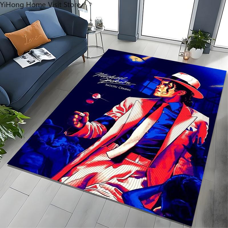 Fashion MJ Michael Jackson King of Pop Carpet Rug for Home Living Room Bedroom Sofa Doormat Decor,Large Kids Non-slip Floor Mat
