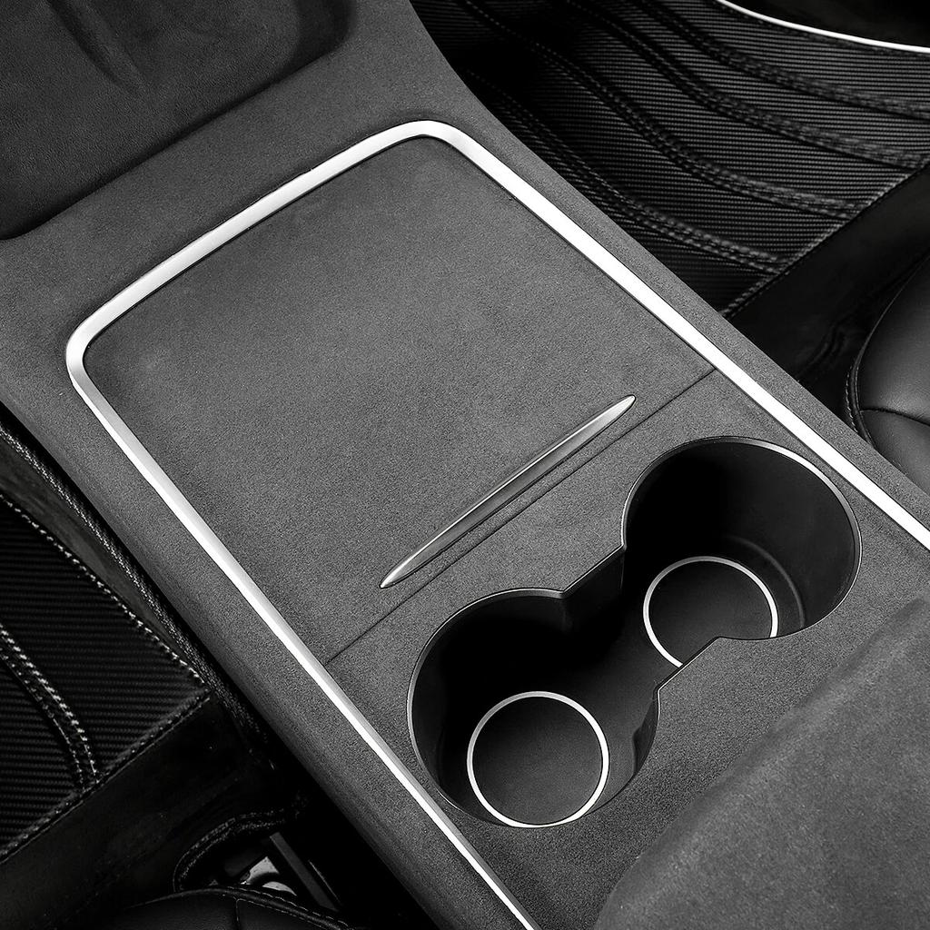 LUCKEASY For Tesla Model 3 Interior Supplies Door Armrest Central Control Instrument Suede Suede Anti-Dirty Pad For Car
