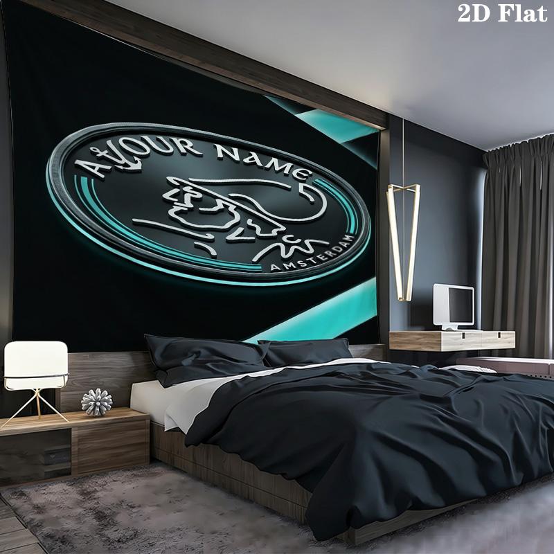 Ajax Fan Gear Custom Name Wall Tapestry Aesthetic Wall Hanging Printed Fabric Blanket Decorative Tapestries For Bedroom Living Room Home Decor
