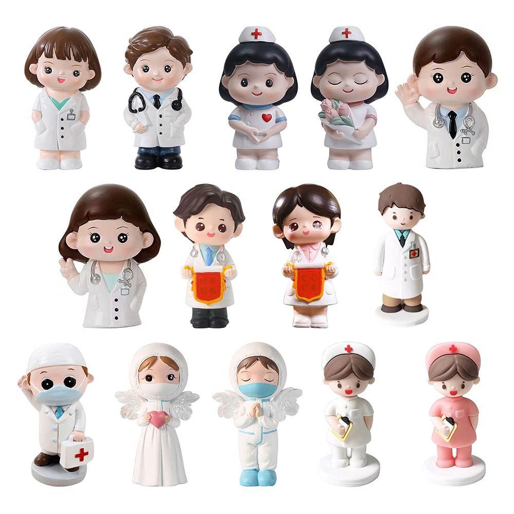 DlY Doctor Garage Kit Resin Doctor Nurse Model Statue Exquisite Doctor Nurse Figurine Home Decor