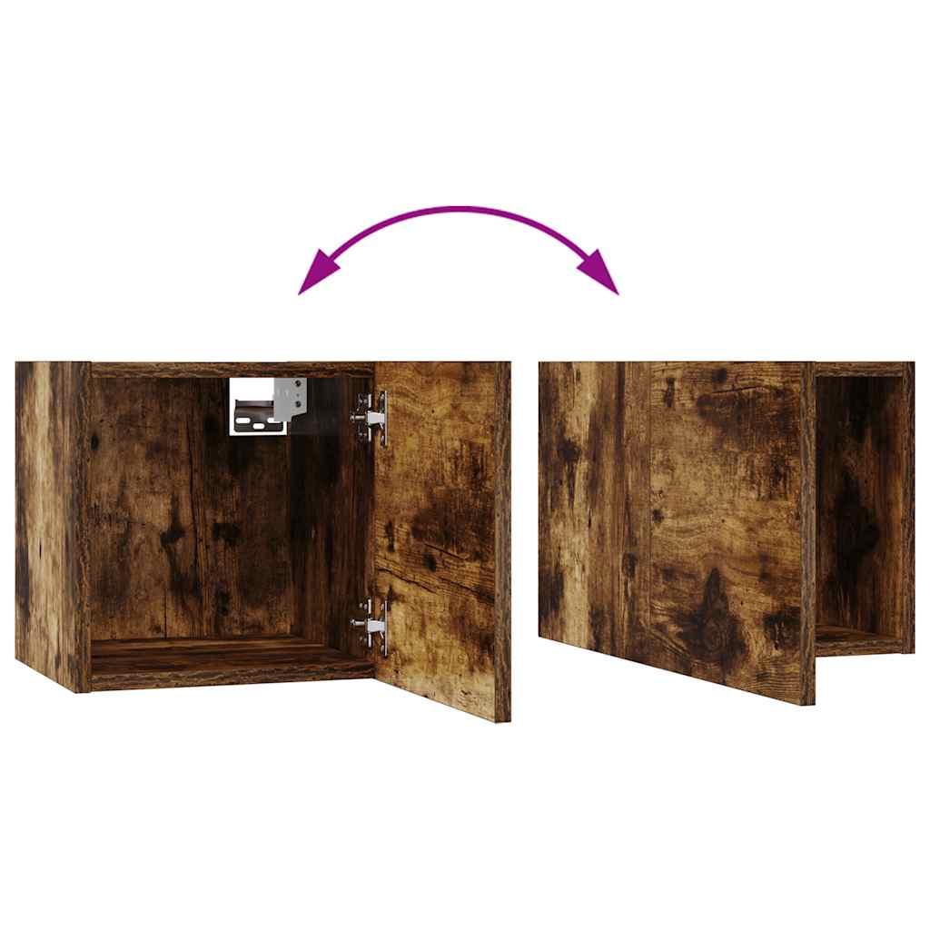 10 piece TV cabinet set smoked oak effect particleboard