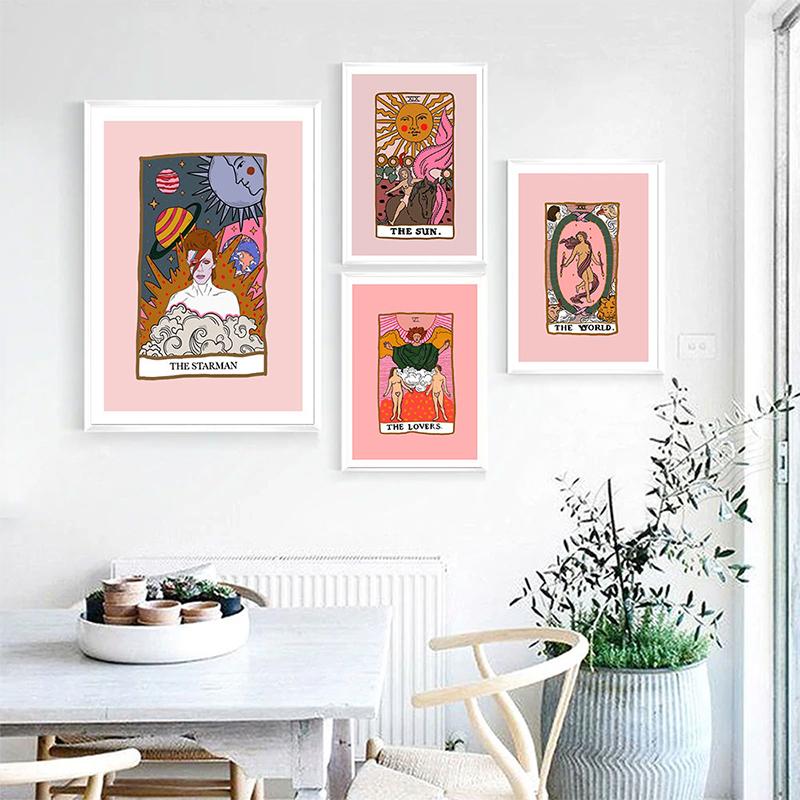Любители скандинавских стран, постер Таро, Звездный человек, холст, картина, иллюстрированный мир, художественный принт, современное солнечное настенное изображение для спальни, домашний декор