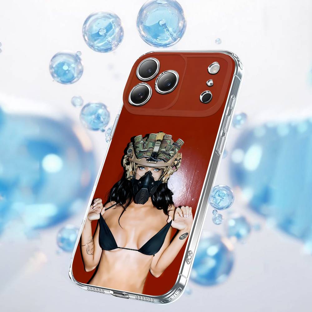 Чехол для телефона M-Megan Fox Для iPhone 12,16,11,14,13,17,15 Plus,Pro,Max,Plus,E,Air,Mini Прозрачный чехол