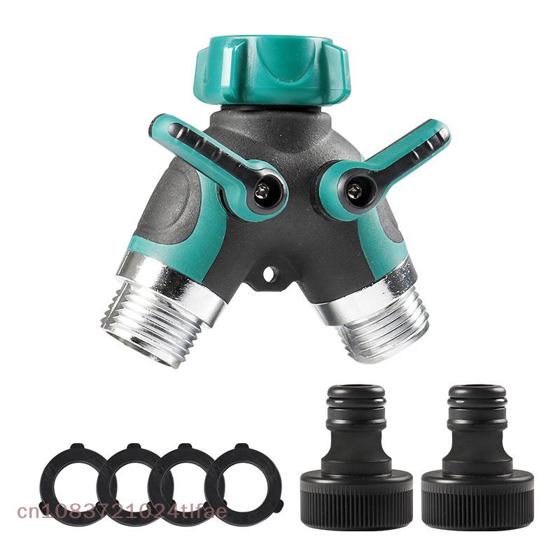 1 Pc EU/US 3/4 Inch 2 Way Garden Hose Splitter Garden Tap Y-Type Watering Connector Distributor For Outdoor Garden Faucet
