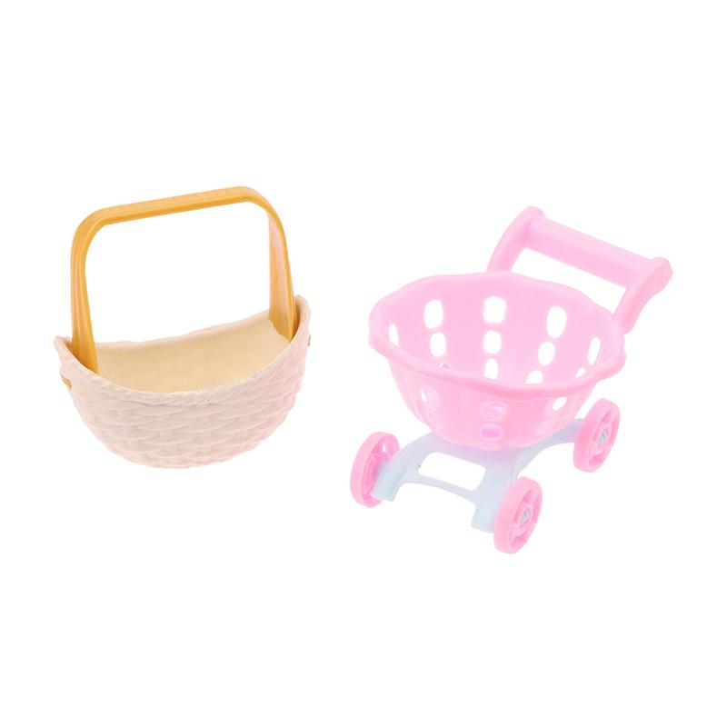1/12 кукольный домик имитация мини супермаркет тележка для покупок детская тележка корзина для покупок модель кукольный домик украшения аксессуары