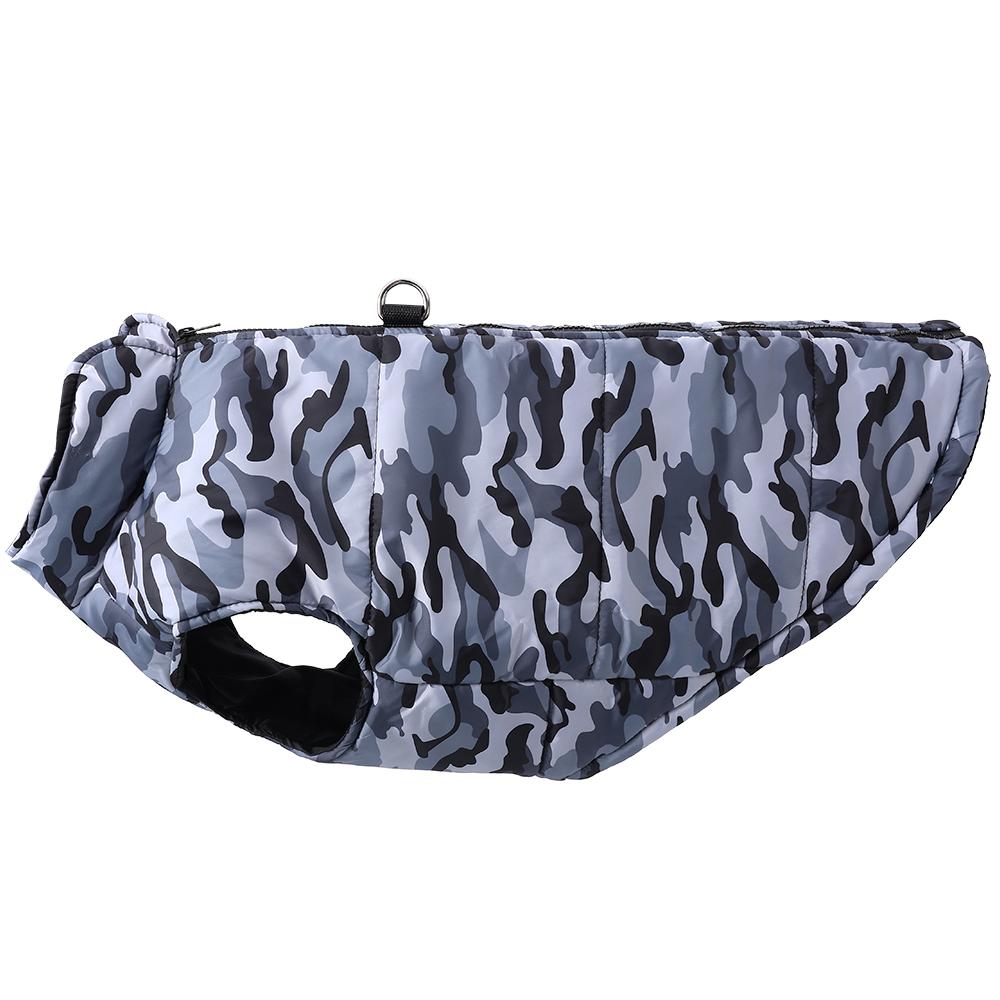 Зимняя теплая одежда для больших собак, камуфляжная безрукавка для питомца, куртка, ветрозащитное пальто для большой собаки, на молнии, с D-кольцом, 4XL-6XL, одежда для щенков