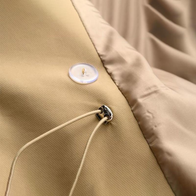 Тренч женский осенний двубортный сплошной цвет повседневная куртка универсальная и удобная тонкая талия куртка