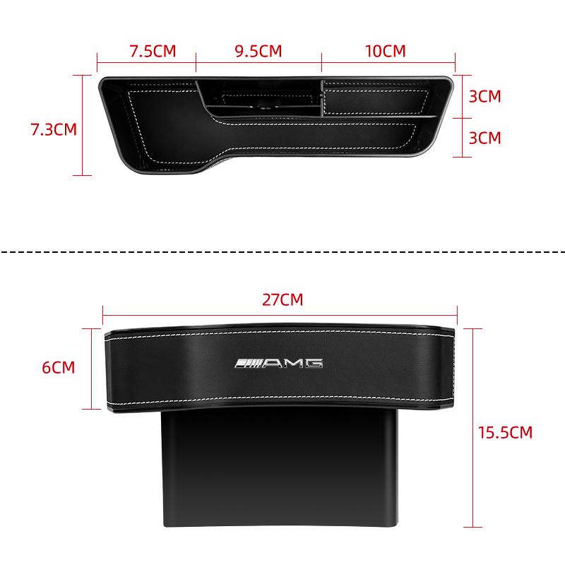 AABIF1 Auto Logo Car Seat Crevice Storage Box Seat Gap Slit Organizer Stickers For Mercedes-Benz C180 E320 E400 E260 E300 W108 W124