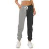 Women's Fashion Sport Solid Color Blocking Drawstring Pocket Casual Sweatpants Pants