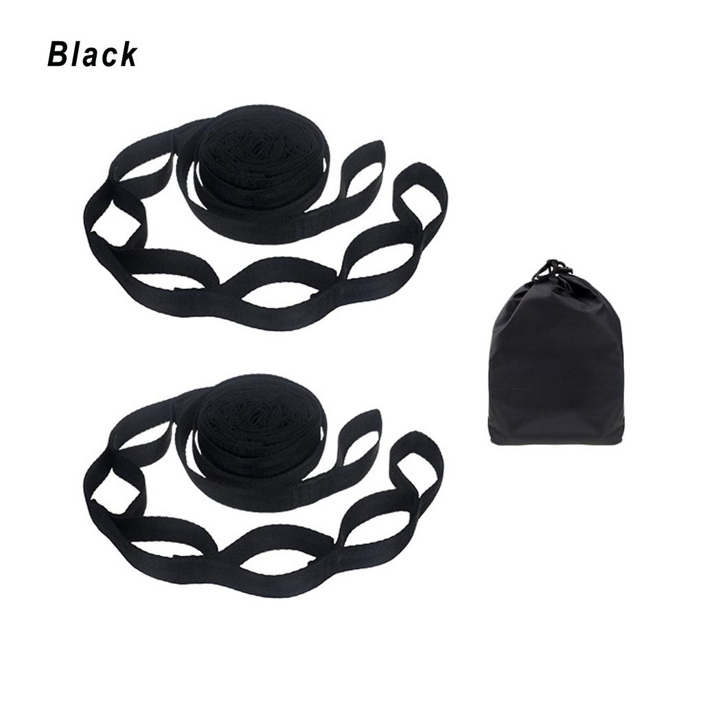 2 Pcs/Set Fashion 5 Rings High Load-Bearing Camping Polyester Rope Hammock Strap Reinforced