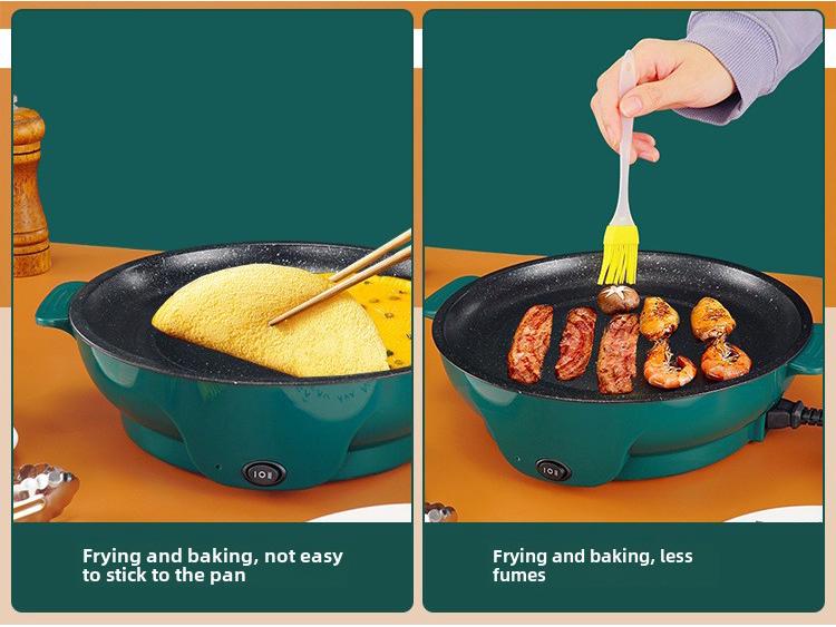 110V Multifunctional Electric Baking Pan: Non-Stick Mini Oven & Frying Pan for Convenient Home Cooking