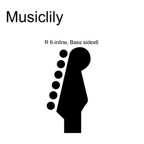 Musiclily Pro 6-String Locking Tuners for ST Strat/TL Telecaster Electric Guitars, Black Hex Buttons