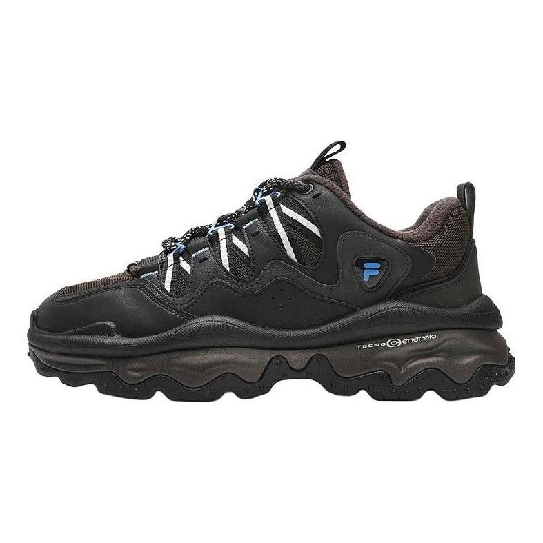 FILA Fusion Textile, Synthetic Leather Cushioning Abrasion Resistant Breathable Low top Casual Shoes Men's Black T12M341113FBB