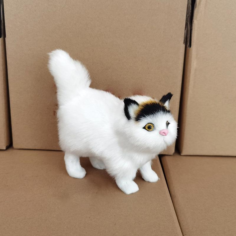 Cute Simulation Cat Plush Toys Soft Stuffed Kitten Model Fake Cat Realist Animals For Kids Girls Birthday Valentine'S Day Gift