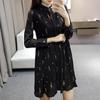 SURE XIAO STORY Fashion Woman Dresses Spring Long Sleeve Print Chiffon Dress Women Plus Size Dress