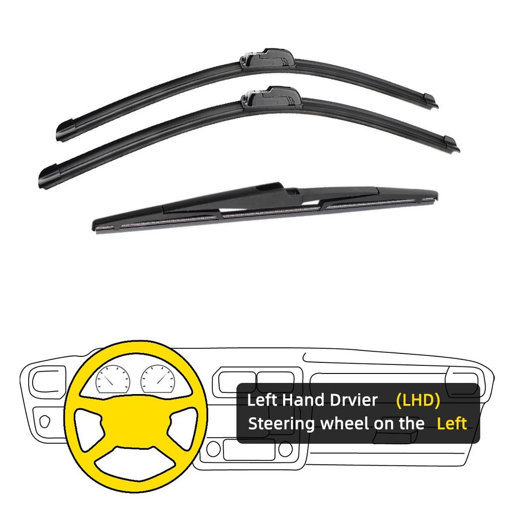 3PCS For Hyundai Santa Fe DM 2012-2017 26" 14" 13" Front Rear Wiper Blades Windshield Windscreen Window Cutter Accessories 2013 2014 2015 2016 2017
