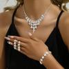 3 шт. колье-цепочка с когтями и жемчугом, женские серьги-браслет, набор с цирконом, платье, ожерелье для ужина, аксессуары