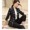 Autumn Korean Women Small Suit Coat Fashion Print British Style Blazers Long Sleeve