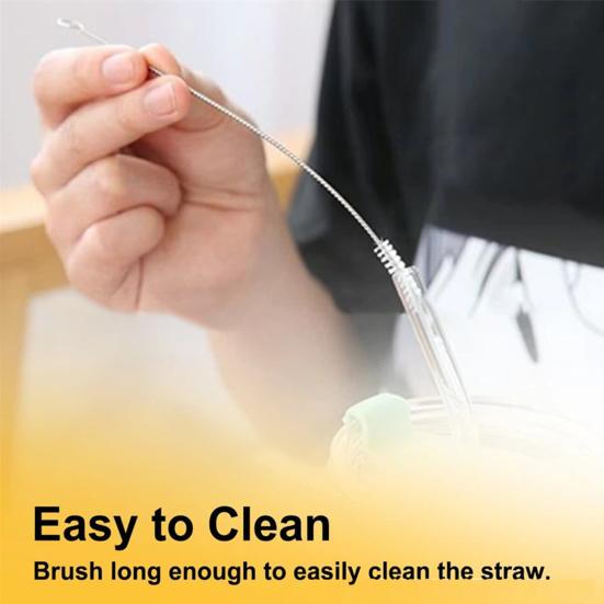 1 Set Straw Replacement Drinking with Cleaning Brush Reusable Transparent Plastic 20/30/40 OZ