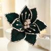 Sequins Artificial Poinsettia Flower 26CM Simulation Flowers  Christmas Tree Accessory