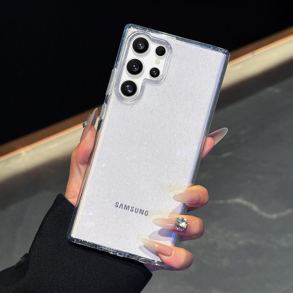 Прозрачный чехол с блестками для Samsung Galaxy S26 Ultra S25 Fe S24 Plus S23 S22 S21 S20 A07 A17 A37 A57 A16 A15 A14 A26 A06 A56 A34 A25 A35 A55 A54 5G Чехол