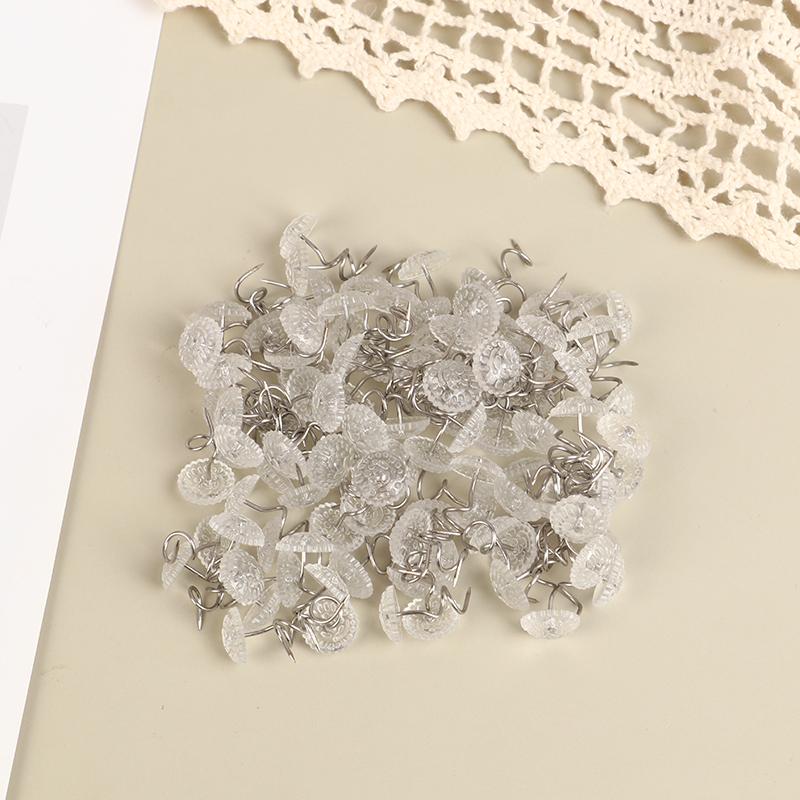 100 шт. прозрачных головок, закручивающиеся штифты, фиксированные для обивки, одеял, стульев, диванов, декора