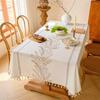 Цветочная свежая простая вышивка имитация хлопка льна столовая бытовая износостойкая водонепроницаемая скатерть