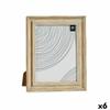 Cadre Photo - Non Précisé - Ensemble De 6 - Bois Marron - Verre Doré - Protection Plastique
