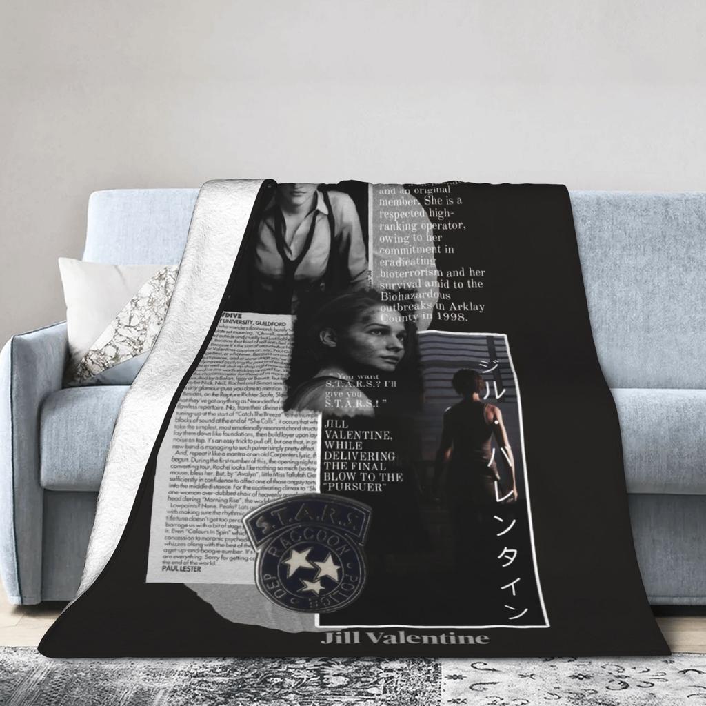 Residents Evils Jill Valentine Super Soft Blankets Kids Adult Plush Throw Blanket Funny Couch Chair Flannel Bedspread Bed Cover