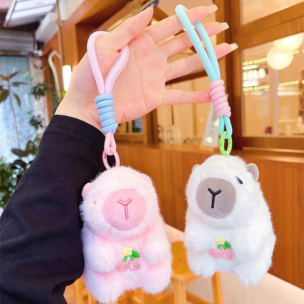 Мягкий плюшевый брелок в виде капибары, креативный милый брелок в виде капибары, автомобильный брелок