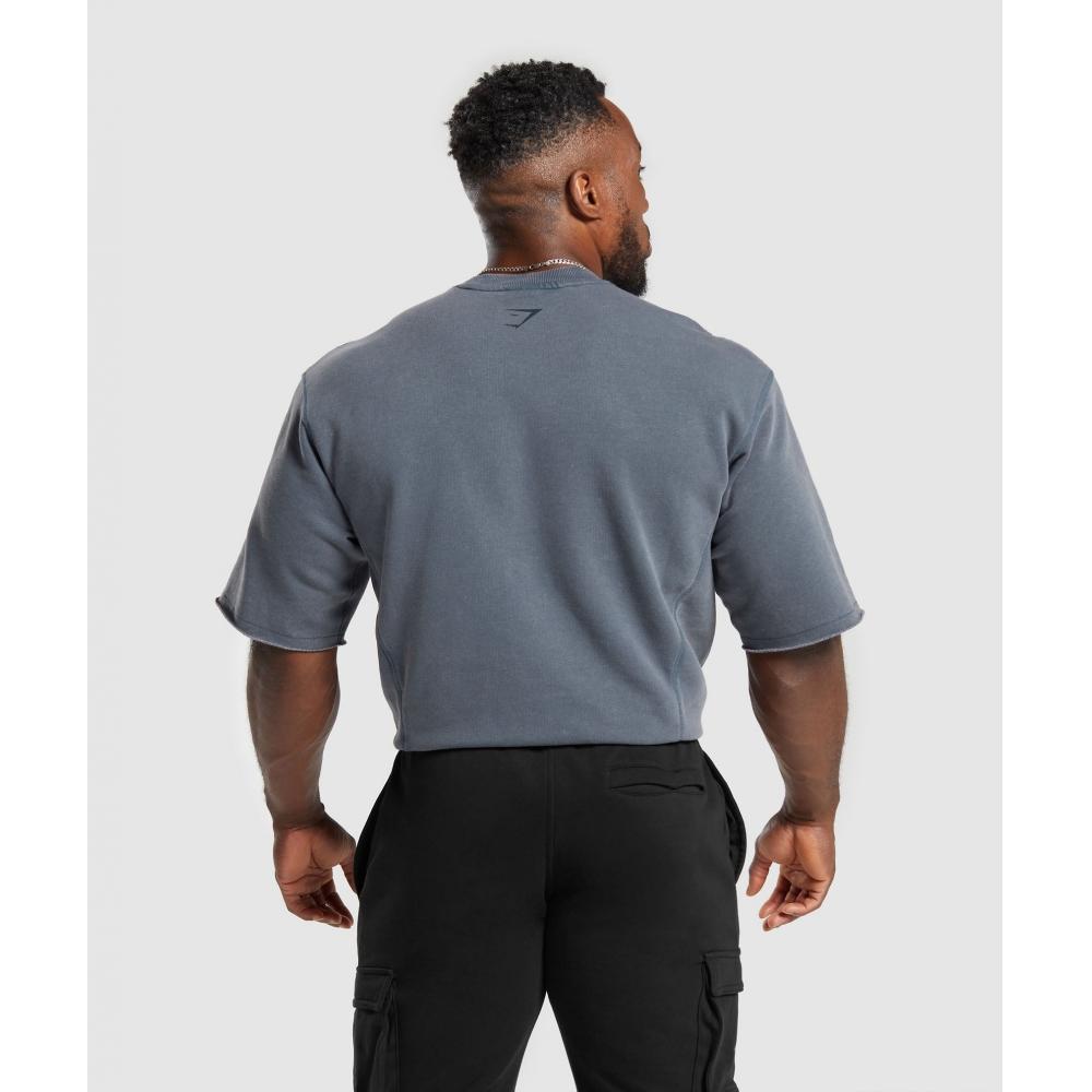 Gymshark Heritage Washed с коротким рукавом Crew Titanium Blue A4a8d Ucms