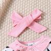 Infant Girls Ruffled Long Sleeve Romper Spring Autumn Cow Print Baby One piece Crawling Jumpsuit Fashion Comfortable Infant Bodysuit