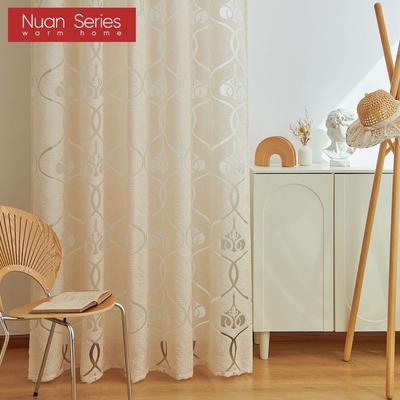 1 шт., жаккардовая оконная прозрачная занавеска Nuan серии Nuan, европейский дизайн, тюль с цветами, занавеска для гостиной для домашнего декора