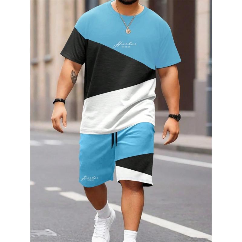 Летняя футболка с монограммой в стиле пэчворк, детский комплект, круглый вырез, короткие рукава, шорты на шнурке, спортивный костюм, одежда для уличной фотографии