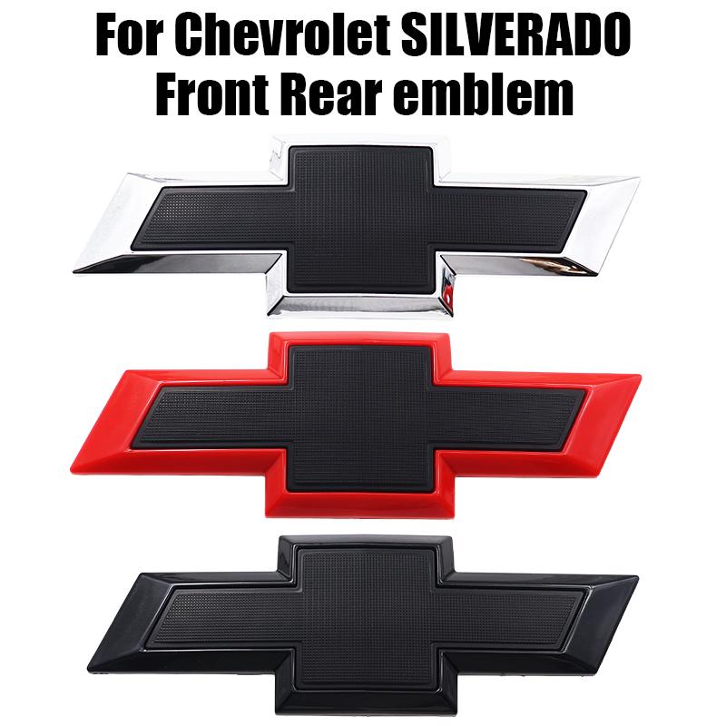 1pcs 3D ABS Car Front grill logo Rear Bumper tail door trunk sticker Emblem sticker styling Accessories For Chevrolet SILVERADO